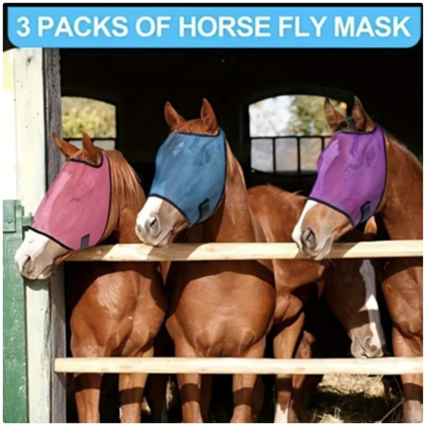 Åndbar Fluebeskyttelsesmaske til Heste