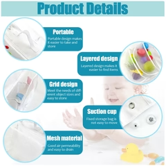 Dobbeltlaget Badeværelses Organizer med Sugekop