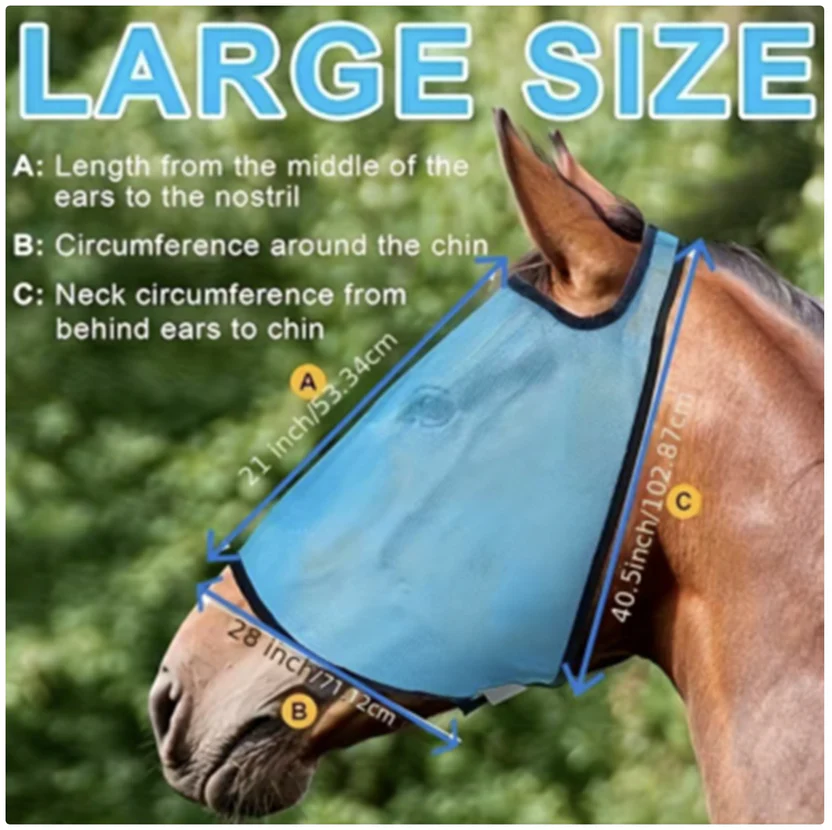 Åndbar Fluebeskyttelsesmaske til Heste